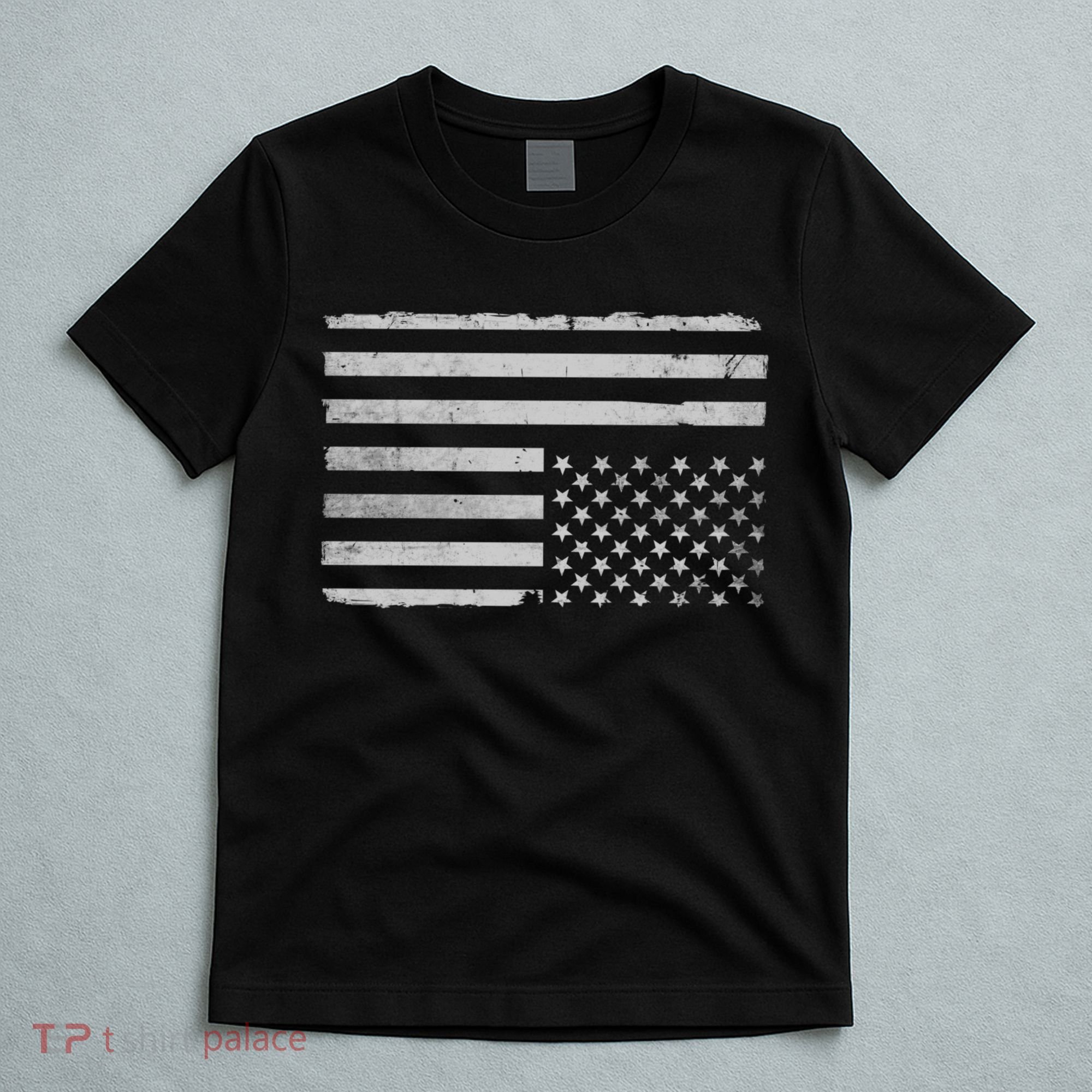 Upside Down Us Flag Distressed American Flag T-Shirt