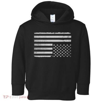 Upside Down Us Flag Distressed American Flag Toddler Hoodie