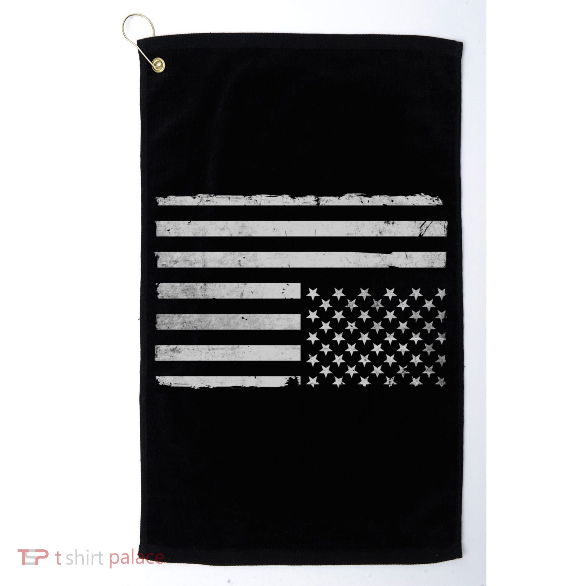 Upside Down Us Flag Distressed American Flag Golf Towel