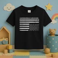 Upside Down Us Flag Distressed American Flag Toddler T-Shirt thumb 3
