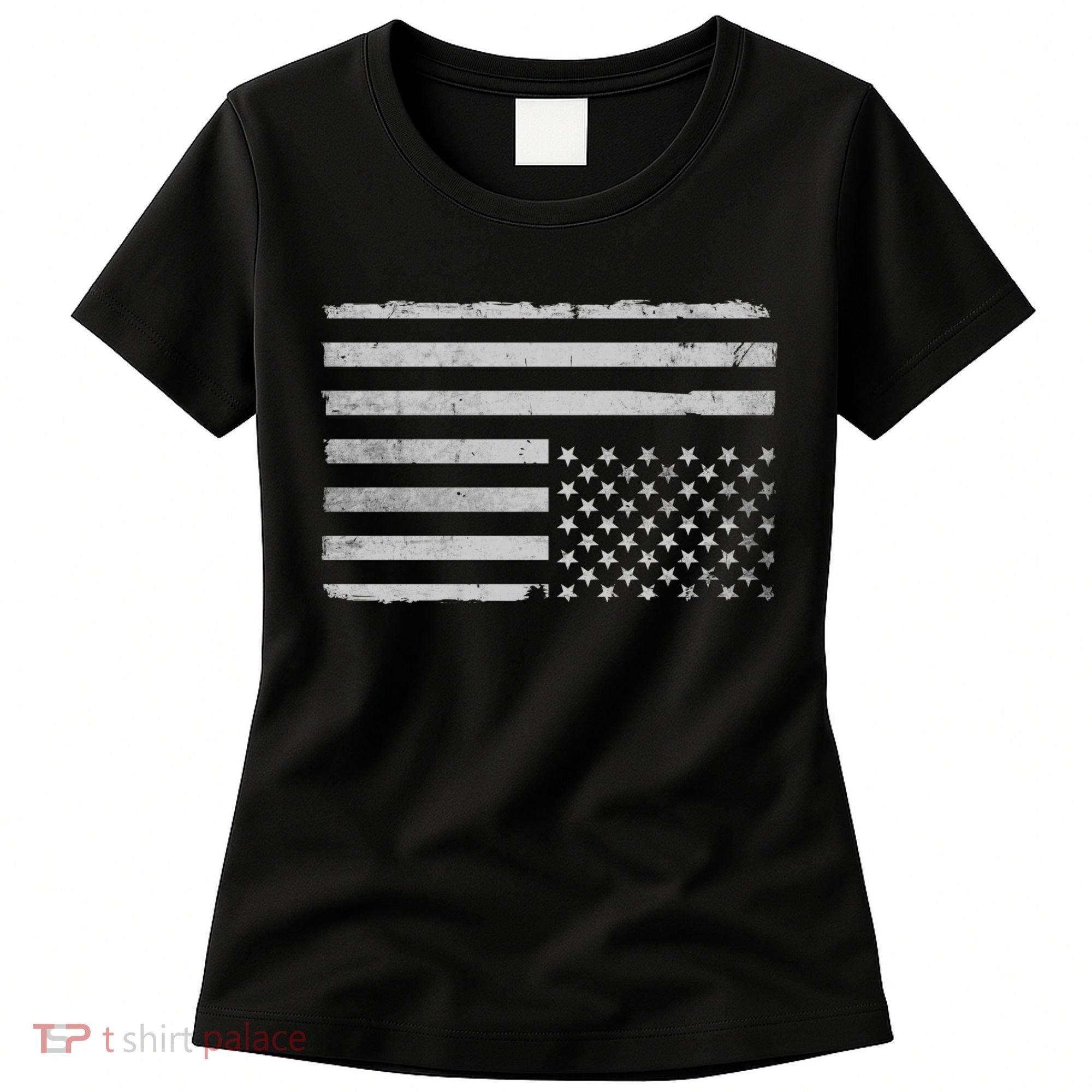 Upside Down Us Flag Distressed American Flag Women's T-Shirt