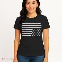 Upside Down Us Flag Distressed American Flag Women's T-Shirt thumb 4