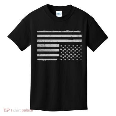 Upside Down Us Flag Distressed American Flag Kids T-Shirt