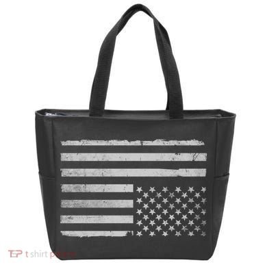 Upside Down Us Flag Distressed American Flag Tote Bag