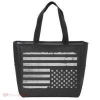Upside Down Us Flag Distressed American Flag Tote Bag thumb 0