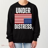 Under Distress Upside Down Tattered American Flag US Patriot Women's Sweatshirt thumb 0