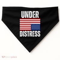 Under Distress Upside Down Tattered American Flag US Patriot USA-Made Doggie Bandana thumb 0