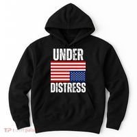 Under Distress Upside Down Tattered American Flag US Patriot Hoodie thumb 0
