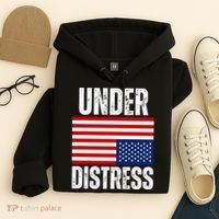 Under Distress Upside Down Tattered American Flag US Patriot Hoodie thumb 4