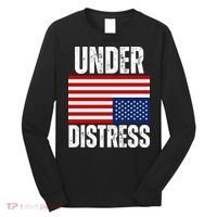 Under Distress Upside Down Tattered American Flag US Patriot Long Sleeve Shirt thumb 0