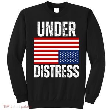 Under Distress Upside Down Tattered American Flag US Patriot Sweatshirt
