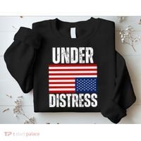 Under Distress Upside Down Tattered American Flag US Patriot Sweatshirt thumb 2