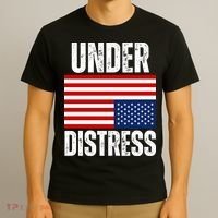 Under Distress Upside Down Tattered American Flag US Patriot T-Shirt thumb 3