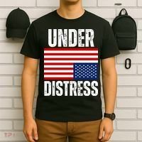 Under Distress Upside Down Tattered American Flag US Patriot T-Shirt thumb 6