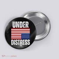 Under Distress Upside Down Tattered American Flag US Patriot Button thumb 0
