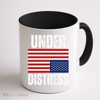 Under Distress Upside Down Tattered American Flag US Patriot Coffee Mug thumb 1