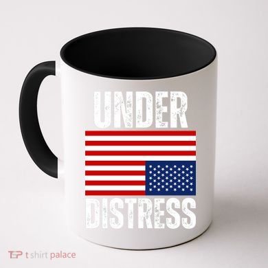 Under Distress Upside Down Tattered American Flag US Patriot Coffee Mug