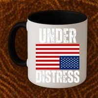 Under Distress Upside Down Tattered American Flag US Patriot Coffee Mug thumb 2