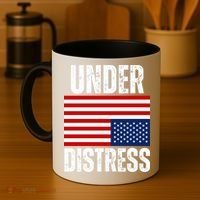 Under Distress Upside Down Tattered American Flag US Patriot Coffee Mug thumb 4