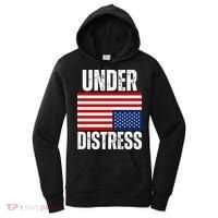 Under Distress Upside Down Tattered American Flag US Patriot Women's Hoodie thumb 0
