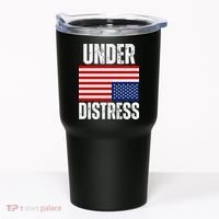 Under Distress Upside Down Tattered American Flag US Patriot Tumbler thumb 0