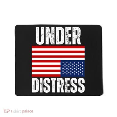 Under Distress Upside Down Tattered American Flag US Patriot Mousepad
