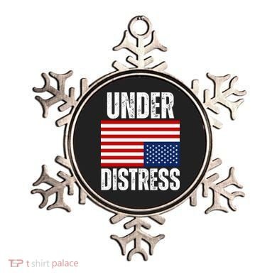 Under Distress Upside Down Tattered American Flag US Patriot Ornament
