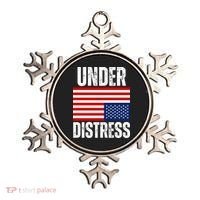 Under Distress Upside Down Tattered American Flag US Patriot Ornament thumb 0