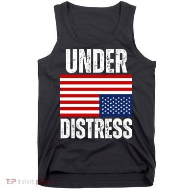 Under Distress Upside Down Tattered American Flag US Patriot Tank Top