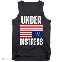 Under Distress Upside Down Tattered American Flag US Patriot Tank Top thumb 0