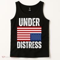 Under Distress Upside Down Tattered American Flag US Patriot Tank Top thumb 2