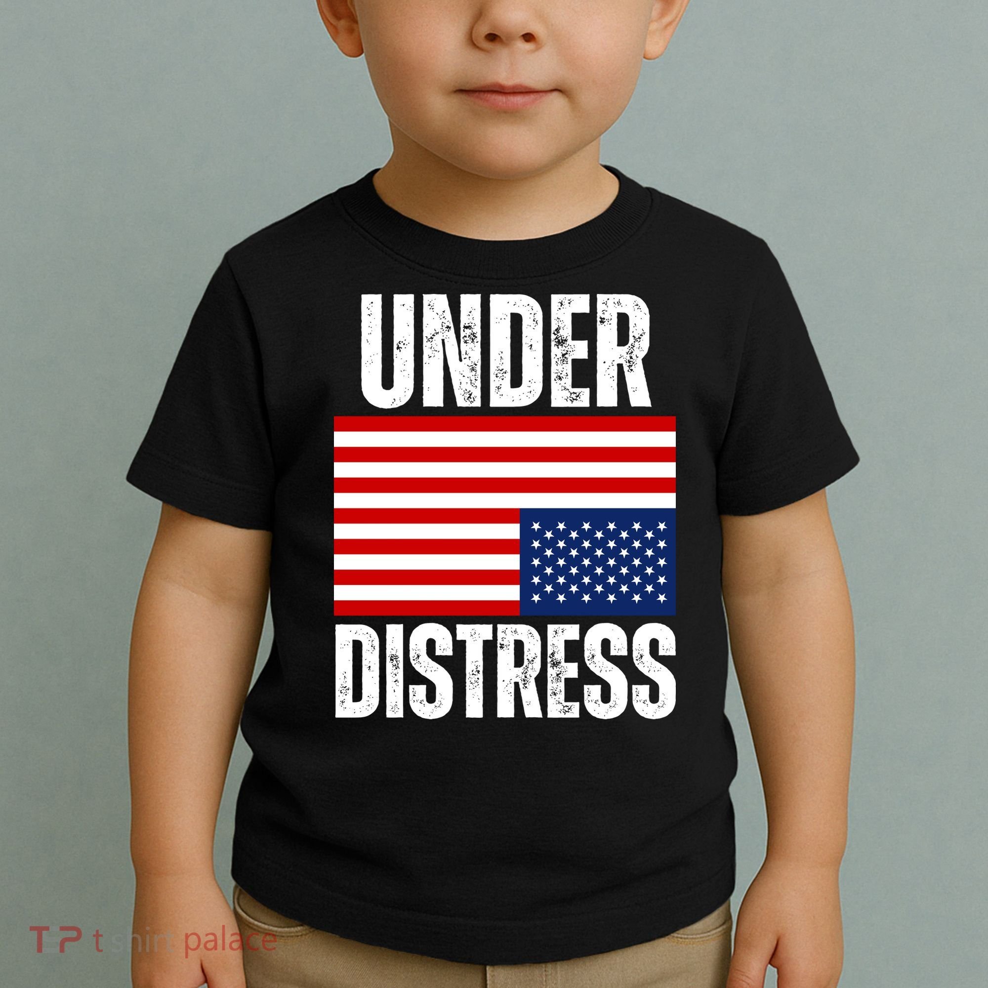 Under Distress Upside Down Tattered American Flag US Patriot Toddler T-Shirt