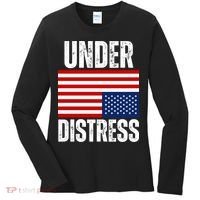Under Distress Upside Down Tattered American Flag US Patriot Women's Long Sleeve Shirt thumb 0