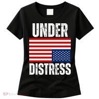 Under Distress Upside Down Tattered American Flag US Patriot Women's T-Shirt thumb 0