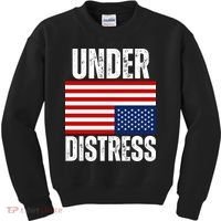 Under Distress Upside Down Tattered American Flag US Patriot Kids Sweatshirt thumb 0