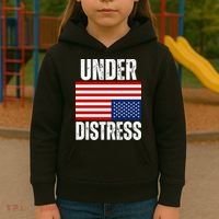 Under Distress Upside Down Tattered American Flag US Patriot Kids Hoodie thumb 3