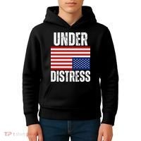 Under Distress Upside Down Tattered American Flag US Patriot Kids Hoodie thumb 4