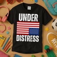 Under Distress Upside Down Tattered American Flag US Patriot Kids T-Shirt thumb 3
