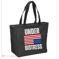 Under Distress Upside Down Tattered American Flag US Patriot Tote Bag thumb 2