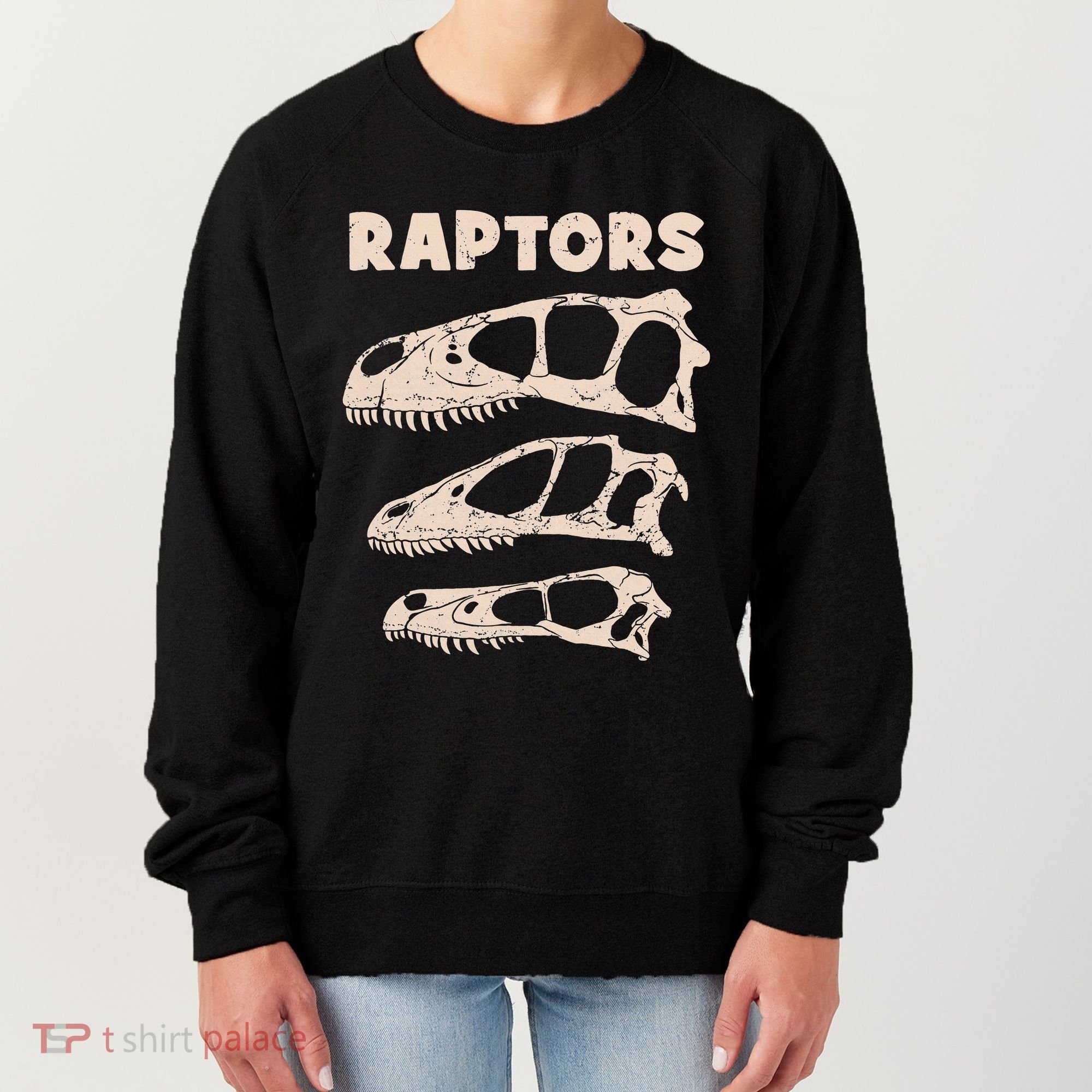 Utahraptor Deinonychus Velociraptor Skull Fossil Hunter Women's Sweatshirt