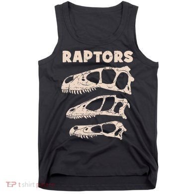 Utahraptor Deinonychus Velociraptor Skull Fossil Hunter Tank Top
