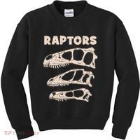Utahraptor Deinonychus Velociraptor Skull Fossil Hunter Kids Sweatshirt thumb 0