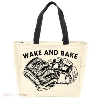 Unique Design Wake And Bake Funny Sourdough Tote Bag