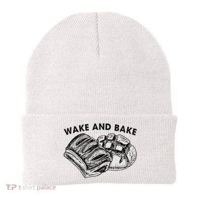 Unique Design Wake And Bake Funny Sourdough Beanie