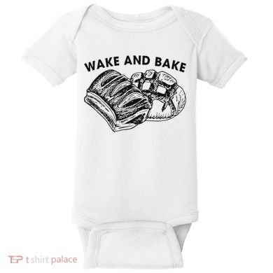 Unique Design Wake And Bake Funny Sourdough Baby Bodysuit