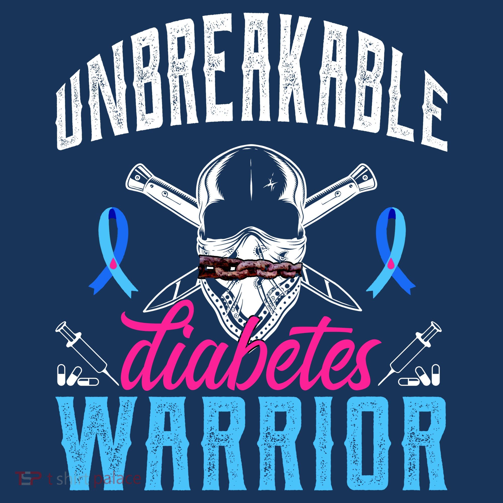 Unbreakable Diabetes Warrior USA-Made Doggie Bandana