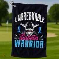Unbreakable Diabetes Warrior Golf Towel thumb 1