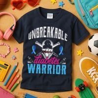 Unbreakable Diabetes Warrior Kids T-Shirt thumb 3