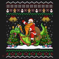 Ugly Dragon Xmas Gift Santa Riding Dragon Christmas Cool Gift Women's Hoodie thumb 2