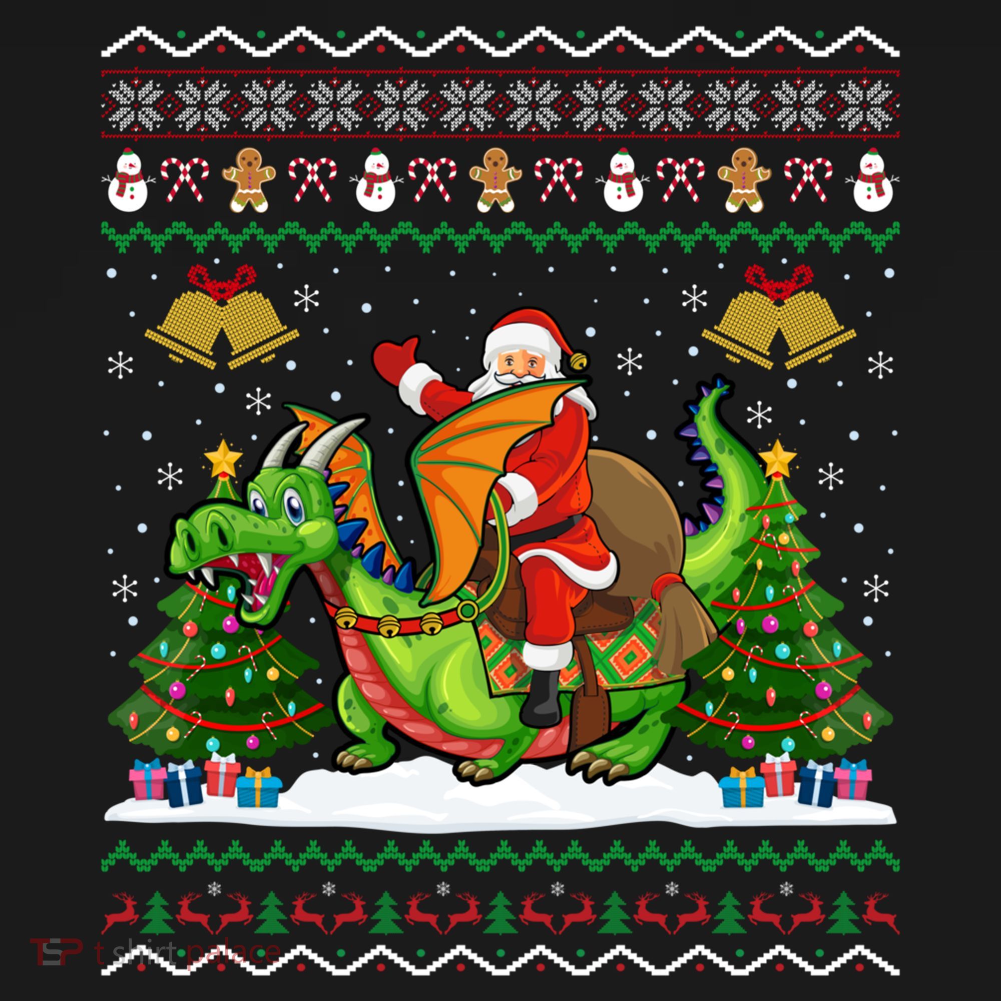 Ugly Dragon Xmas Gift Santa Riding Dragon Christmas Cool Gift Women's Hoodie